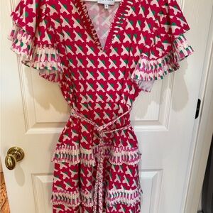 Alden Adair Pink and Green Patterned dress size M